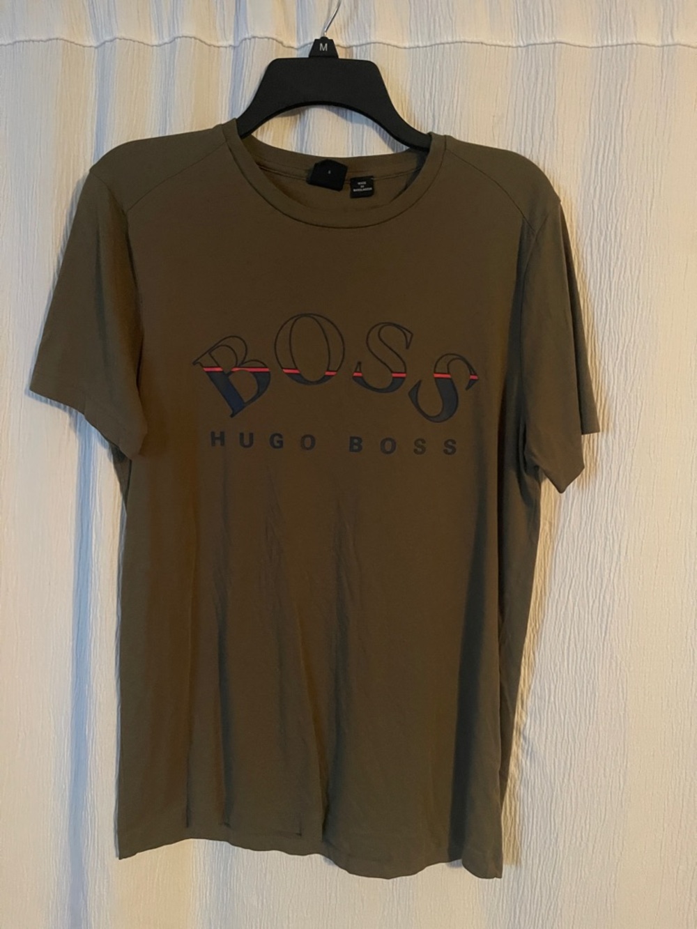 Hugo Boss Olive Green Short-Sleeve Logo Tee